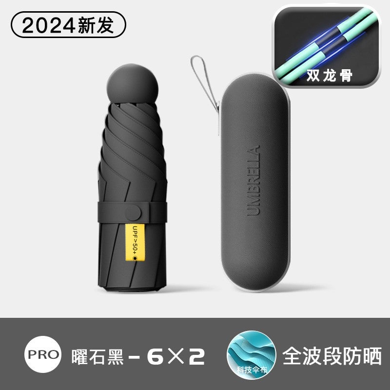 Umbrella Customized Small Portable Sunscreen Mini Light Sunshade Umbrella Women'S Dual-Use Uv Protection Capsule Sun Umbrella - Image 1